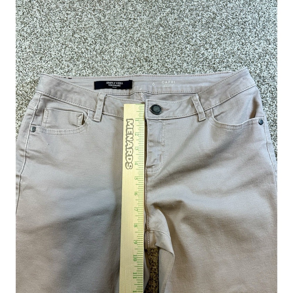 Blush Slimming Mid Rise Pants Vera Wang Capri Size 6 - Picture 4 of 8
